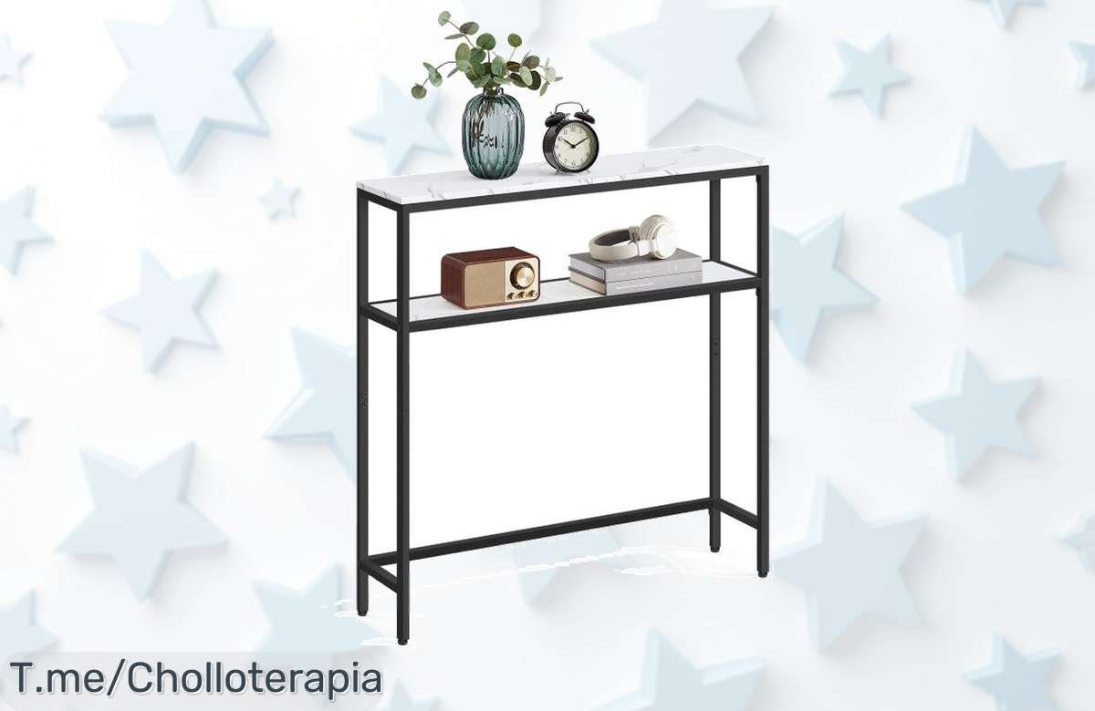 Descubre la mesa consola Vasagle con 2 estantes diseño moderno tamaño perfecto aprovecha este super chollo con descuento brutal precio de ganga solo por tiempo limitado actúa ya