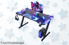 Descubre la mesa gaming Devoko con luces rgb personalizables y estructura súper firme un ofertón con descuento brutal que no volverás a ver ¡aprovecha ahora precio de ganga plazas limitadas!