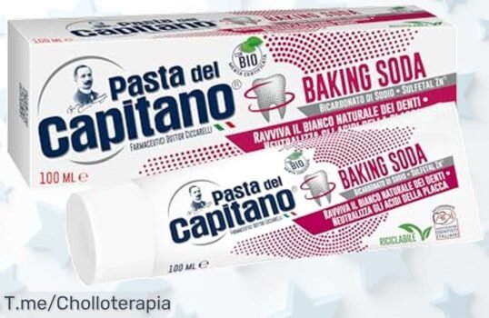 Descubre la pasta del capitano made in Italy con bicarbonato para dientes blancos y sanos disfruta este ofertón de precio loco antes que se agote corre ya