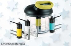 Descubre la picadora manual súper rápida con 4 cuchillas de acero inoxidable que trituran todo al instante aprovecha este super chollo a precio loco ¡ofertón limitado corre ya!