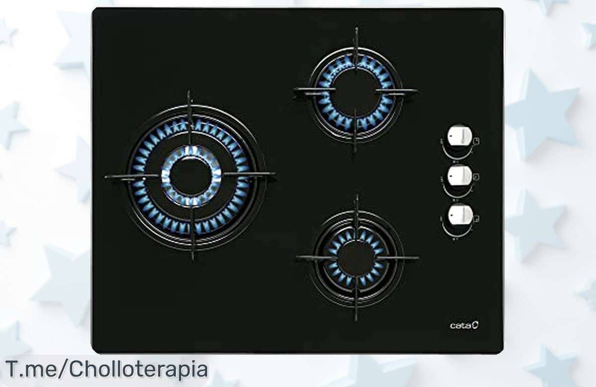 Descubre la placa cristal gas CIB 6021 BK con tres fuegos potentes y limpieza fácil a un precio loco que nunca volverás a ver aprovecha este super chollo ya