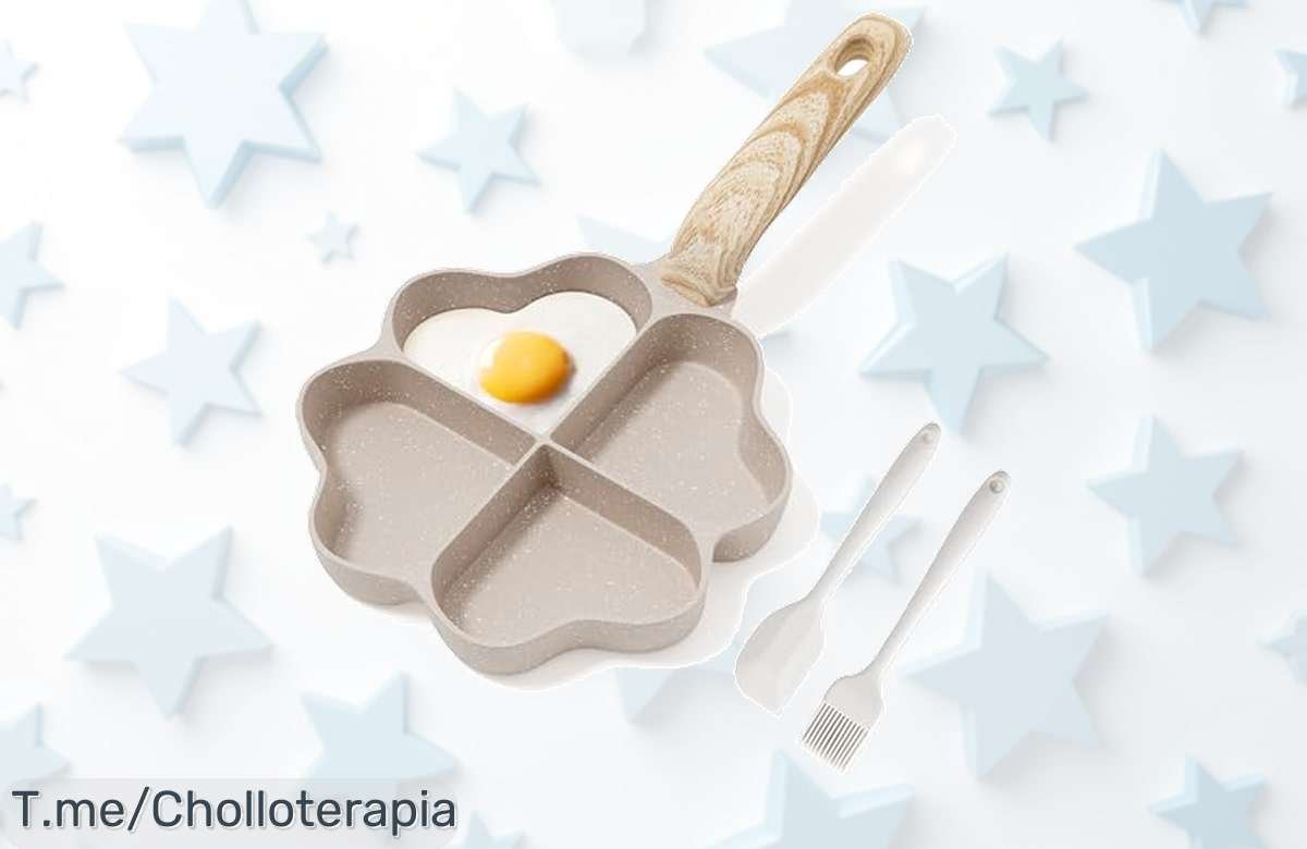 Descubre la sartén para huevos en forma de corazón con precio loco y antiadherente que cocina rápido sin quemar disfruta del desayuno perfecto ¡ofertón nunca visto corre ya!