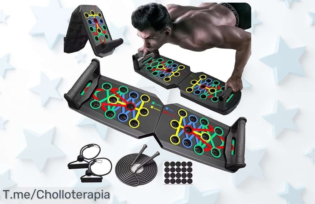 Descubre la tabla de flexiones multifunción perfecta para entrenar y estirar en casa con un precio loco nunca visto aprovecha este ofertón único que vuela ¡compra ya!