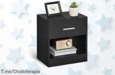 Descubre la vasagle mesita de noche negra con cajón y espacio extra diseño moderno súper resistente a precio loco un ofertón nunca visto corre que vuelan las unidades