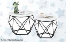 Descubre las mesas Vasagle redondas dobles con tablero extraíble diseño moderno y súper resistencia de 20 kg un super chollo con descuento brutal ¡oferta limitada no la dejes escapar!