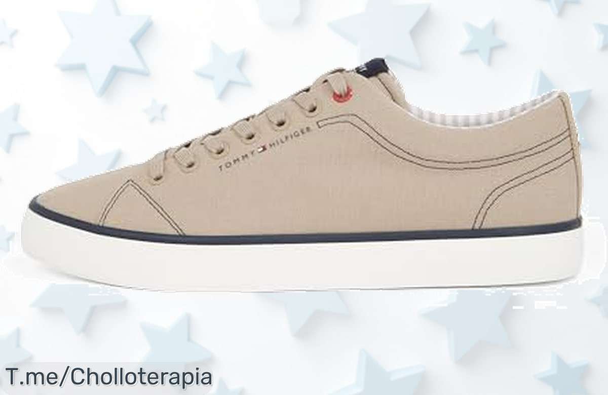 Descubre las sneaker beige Tommy Hilfiger con suela vulcanizada diseño único que enamora ajuste perfecto super chollo en un precio brutal no te quedes sin ellas corre ya