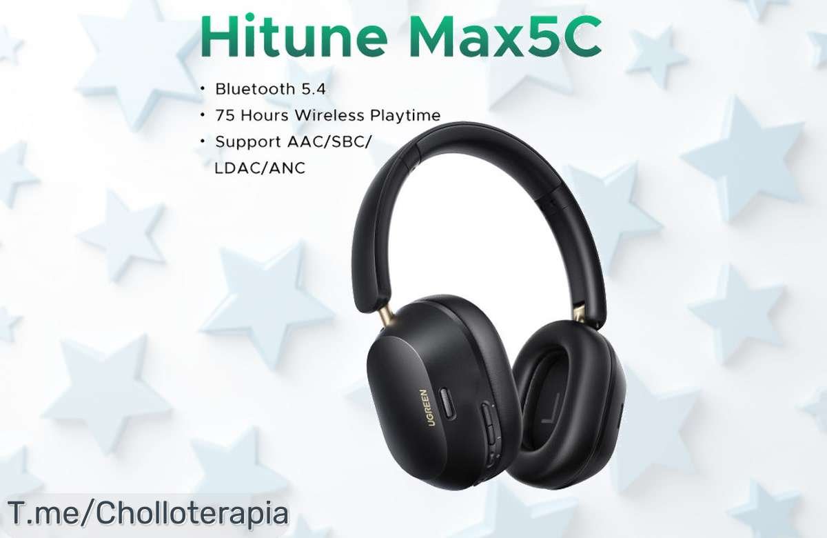 Descubre los auriculares inalámbricos UGREEN HiTune Max5c con ANC sonido hi res y 40 horas de batería a precio loco no pierdas este ofertón con descuento brutal compra ya antes que se agoten