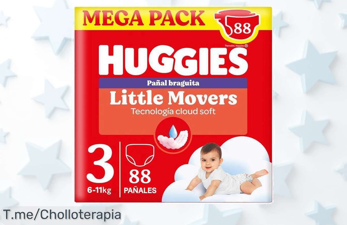 Descubre los pañales Huggies Little Movers con doble barrera antifuga y tecnología quick dry que mantienen a tu bebé seco hasta 12 horas aprovecha este ofertón nunca visto antes ¡corre que vuelan!