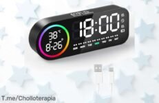 Despertador digital Diboniur con doble alarma y pantalla que enciende al aplaudir, ahora con precio rebajado ¡un super chollo limitado para que empieces tus días sin prisas y siempre alerta! Corre antes de que se acaben las unidades