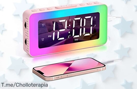 Despertador digital con doble alarma luces de colores y carga USB supera todos los tiempos precio loco oferta brutal para que no pierdas este super chollo limitado compra ya