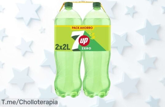 Disfruta 7 UP cero lima y limón en bipack de 4 litros sin azúcares con sabor que dura más precio loco único descuento brutal aprovecha este ofertón antes que se agote