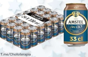 Disfruta Amstel oro 0,0 sin alcohol con sabor tostado y suave en un pack único oferta nunca vista precio loco para que no pares de repetir compra ya antes que se agote este ofertón