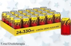 Disfruta CocaCola Zero limón sin azúcar pack 24 latas con un descuento brutal nunca visto precio de ganga super chollo que vuela actúa ya