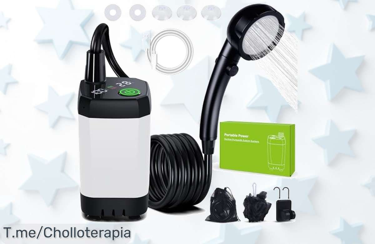 Ducha portátil eléctrica con pantalla y batería dura 150 min precio loco nunca visto aprovecha el super chollo y lleva tu confort allá donde vayas oferta limitada