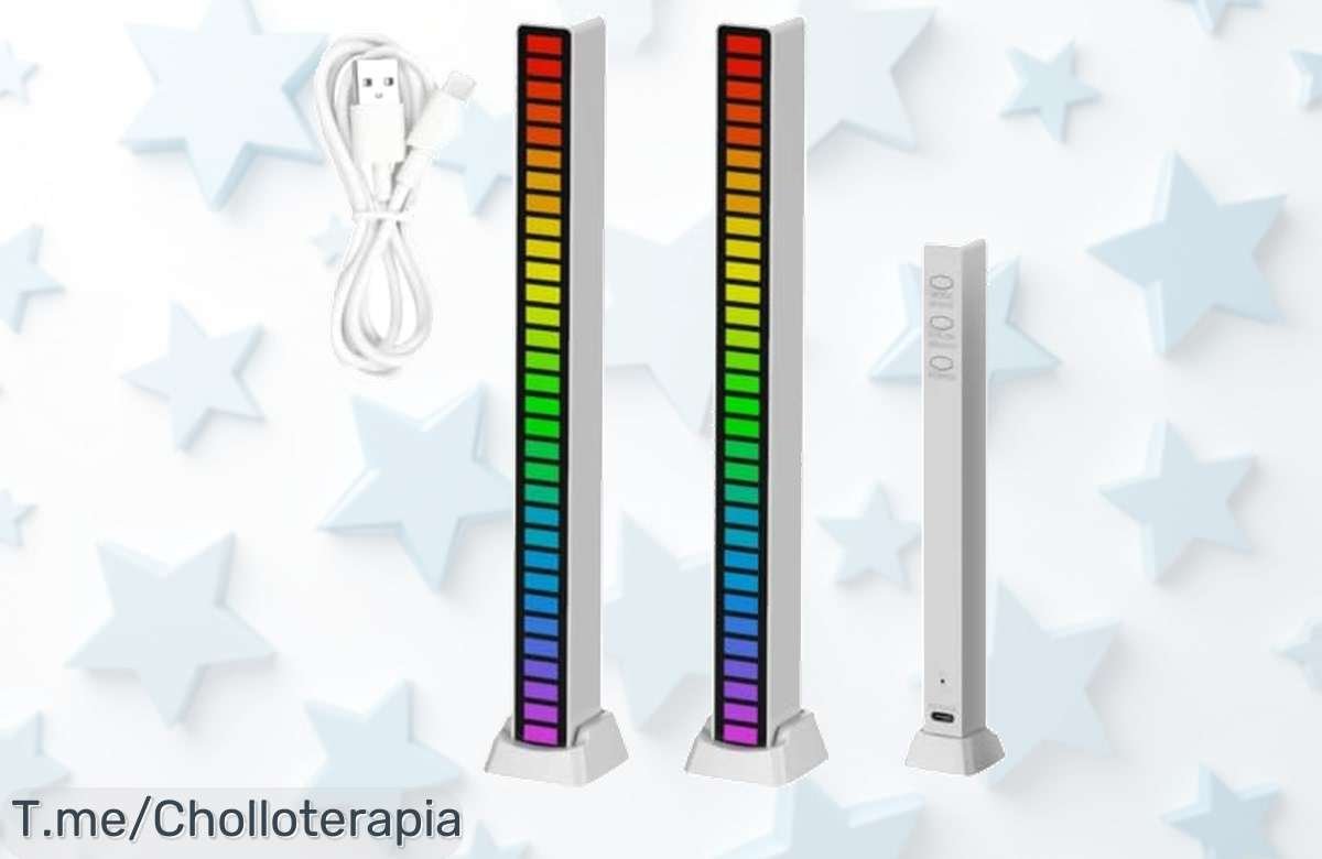 Encendé tu espacio con 2 barras LED que vibran al ritmo de la música disfruta 18 colores y control por voz oferta nunca vista precio loco ¡aprovecha ya!