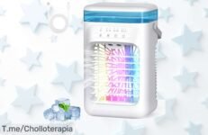 Enfriador portátil mini 5 en 1 con tanque gigante súper silencioso y luces led aprovecha este ofertón único precio loco que nunca viste corre antes que se agote