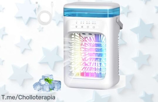 Enfriador portátil mini 5 en 1 con tanque gigante súper silencioso y luces led aprovecha este ofertón único precio loco que nunca viste corre antes que se agote