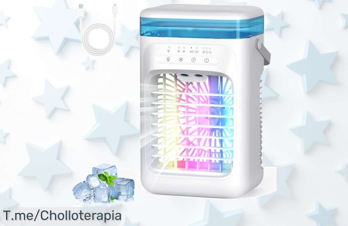 Enfriador portátil mini 5 en 1 con tanque gigante súper silencioso y luces led aprovecha este ofertón único precio loco que nunca viste corre antes que se agote