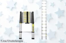 Escalera telescópica ligera y segura 3,8 m con base antideslizante única: precio loco y descuento brutal solo hoy no pierdas este súper chollo compra ya