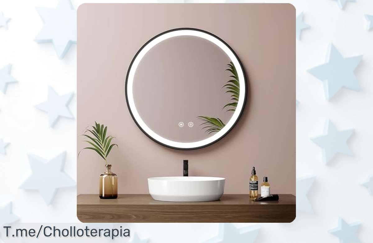 Espejo redondo con luz fría antivaho super potente y regulable que transforma tu baño aprovecha este ofertón nunca visto a precio loco solo por tiempo limitado actúa ya