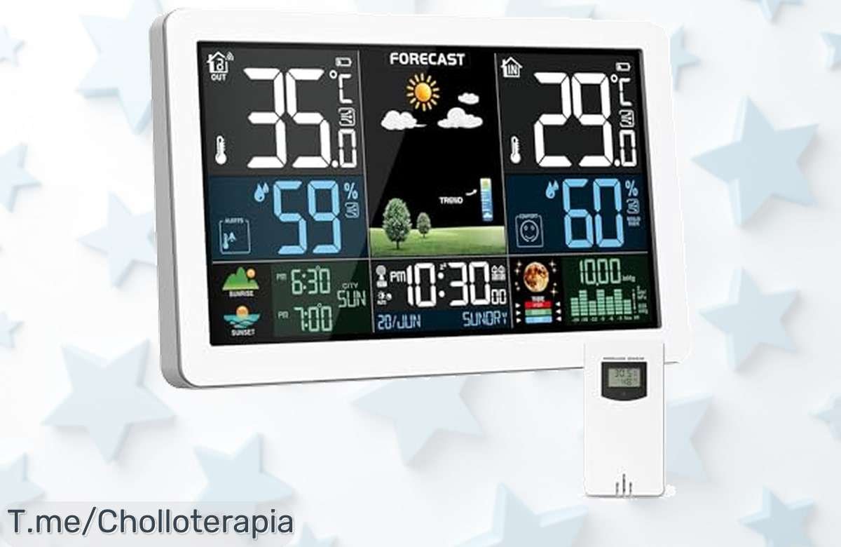 Estación meteorológica increíble con pantalla color y sensores inalámbricos súper precisos disfruta del pronóstico fiable al mejor precio loco aprovecha este super chollo hoy mismo