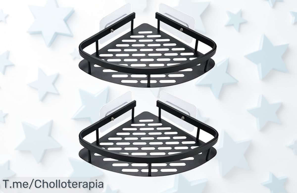 Estante de ducha sin taladrar súper resistente capaz de aguantar hasta 15 kg con descuento brutal no pierdas este ofertón ni este precio loco que nunca se vuelve a ver compra ya