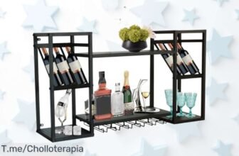 Estante flotante industrial doble capa para vino en negro diseño moderno precio loco y montaje fácil aprovecha este ofertón con descuento brutal antes de que se agote compra ya