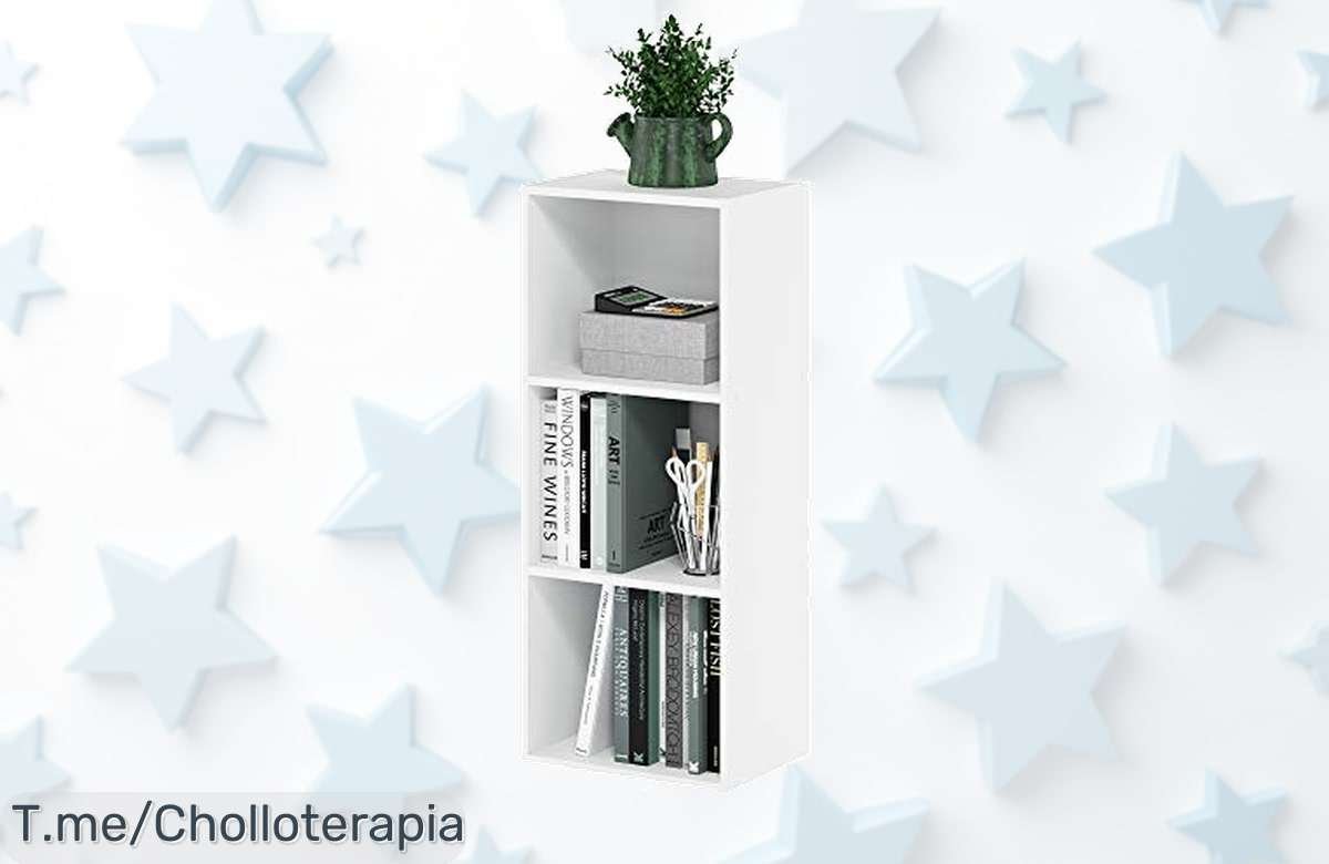 Estantería abierta Furinno Luder tres niveles diseño moderno y súper resistente aprovecha este super chollo con descuento brutal precio de ganga oferta limitada corre por la tuya