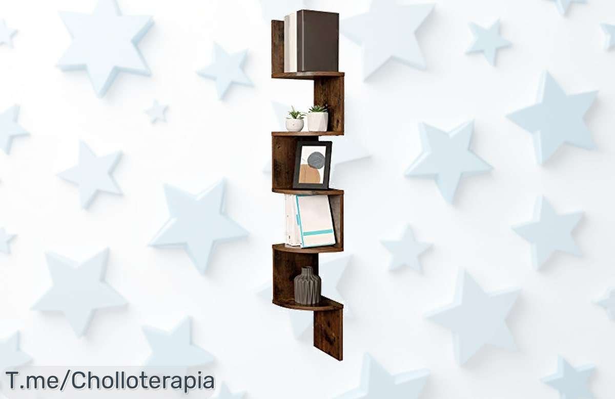 Estantería de esquina Vasagle cinco niveles diseño único aprovecha cada rincón sin ocupar espacio precio loco y descuento brutal solo hoy no esperes más super chollo ideal para tu hogar