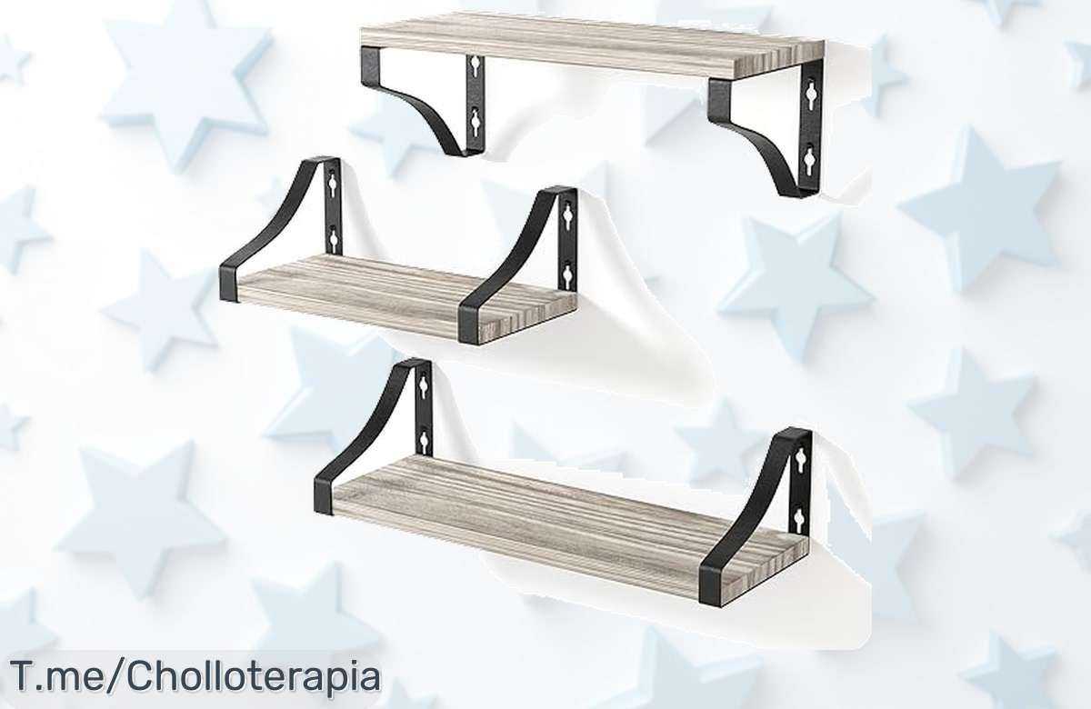 Estantería de pared edihome con 3 niveles y soportes metálicos un super chollo para organizar fácil y rápido aprovecha este ofertón con descuento brutal ¡oferta limitada!
