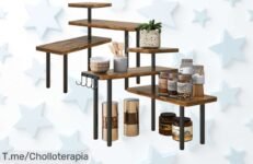 Estantería esquinera IBUYKE 3 niveles súper resistente y ajustable con descuento brutal aprovecha este super chollo antes que se agote compra ya precio loco