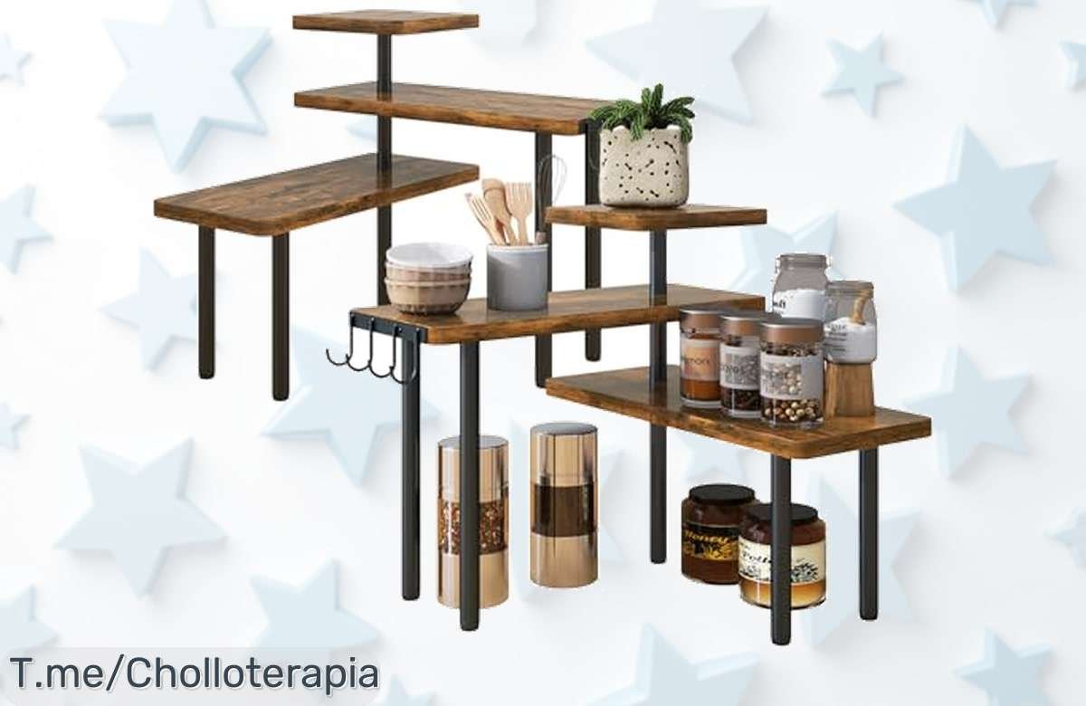 Estantería esquinera IBUYKE 3 niveles súper resistente y ajustable con descuento brutal aprovecha este super chollo antes que se agote compra ya precio loco