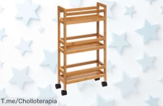 Estantería móvil de bambú con ruedas diseño práctico para ordenar fácil y rápido aprovecha este ofertón nunca visto con descuento brutal precio loco compra ya es limitada