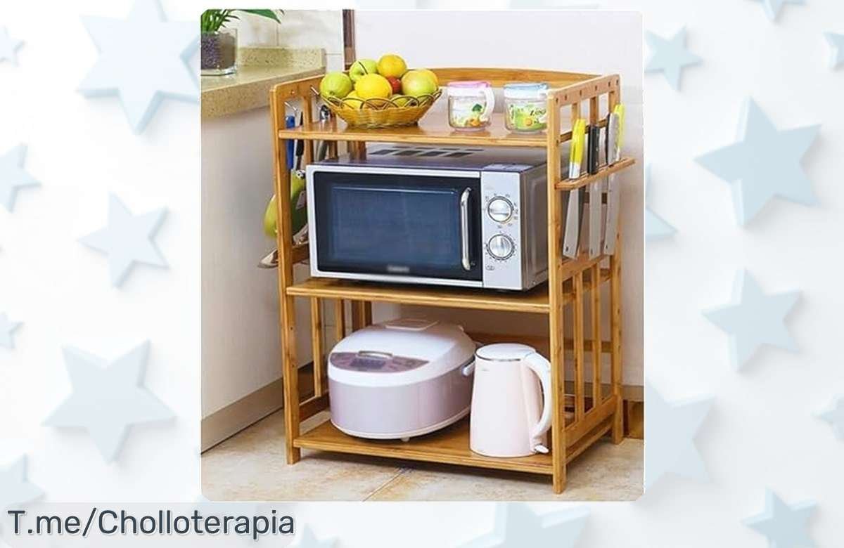 Estantería para microondas de bambú con altura ajustable que ahorra espacio a precio loco en un ofertón nunca visto aprovecha esta ganga limitada ¡corre ya!
