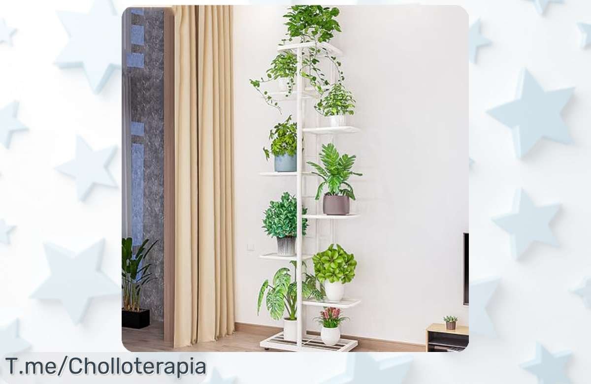 Estantería para plantas Hapihom 8 niveles súper resistente con diseño moderno y aguanta hasta 35 kg por nivel precio loco y super chollo oferta limitada actúa ya