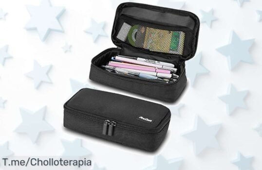 Estuche escolar con doble cremallera gran capacidad que organiza todo sin líos en un ofertón de precio loco descuento brutal nunca visto corre antes que se agoten