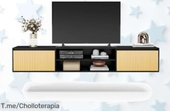 Flycity mesa TV suspendida 180 cm con puertas que se cierran solas y súper silenciosas diseño moderno sin cables a la vista precio loco en oferta limitada ¡no dejes pasar este super chollo!