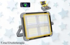Foco LED recargable ERAY 150W con doble panel solar y batería gigante oferta única nunca vista precio loco descuento brutal super chollo compra ya no esperes más