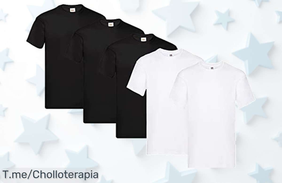 Fruit of the Loom pack 5 camisetas reforzadas que no se deforman super chollo con caída de precio brutal oferta limitada nunca vista ¡compra ya antes que vuelen!