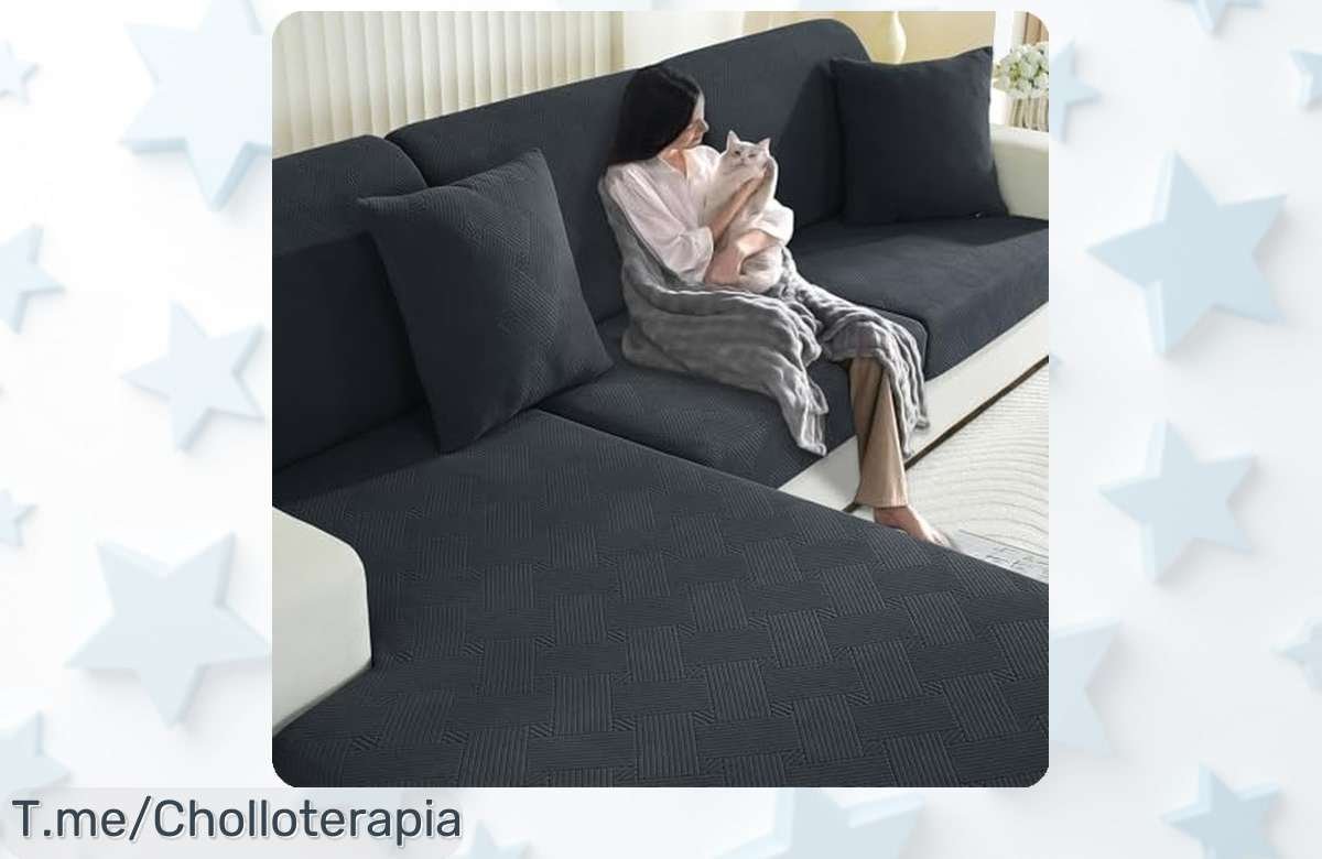 Funda alta elástica para sofá 1 asiento con doble antideslizante que protege tu sofá al 100% diseño moderno geométrico oferta brutal nunca vista precio de ganga ¡corre y no lo pierdas!