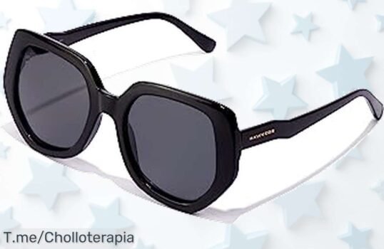 Gafas de sol Mia retro negro con lentes polarizadas que flipas diseño súper resistente y descuento brutal precio loco nunca visto corre antes que vuelen super chollo limitado