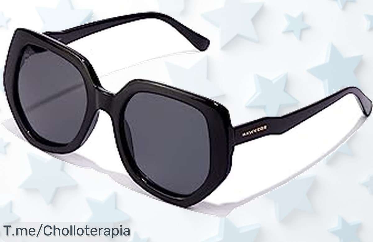 Gafas de sol Mia retro negro con lentes polarizadas que flipas diseño súper resistente y descuento brutal precio loco nunca visto corre antes que vuelen super chollo limitado