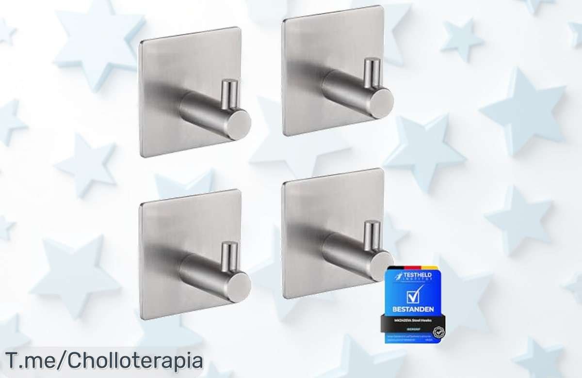 Ganchos súper resistentes Ibergrif con pegamento 3M que no fallan acero inoxidable sin óxido diseño moderno aprovecha este ofertón y descuento brutal por tiempo limitado actúa ya