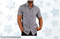 Glacspyg camisa de lino para hombre con manga corta y estilo clásico a precio loco disfruta este ofertón único que no vuelve corre antes que se agoten las unidades