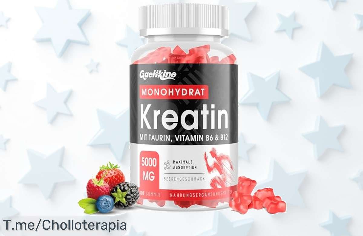 Gominolas de creatina con taurina y vitaminas b sabor a bayas que flipas precio loco y descuento brutal para mejorar tus entrenos solo hoy aprovecha este ofertón nunca visto