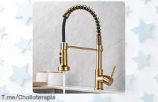 Grifo dorado SkyPanda con rociador extraíble y 3 modos chorro un ofertón único para tu baño aprovecha este precio loco de ganga solo hoy no esperes más