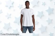 Gstar camiseta blanca para hombre con ajuste natural un super chollo con descuento brutal que nunca habías visto aprovecha este ofertón precio loco hasta agotar stock ¡corre!