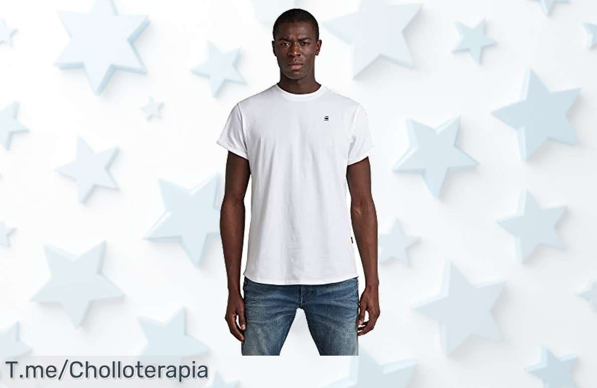 Gstar camiseta blanca para hombre con ajuste natural un super chollo con descuento brutal que nunca habías visto aprovecha este ofertón precio loco hasta agotar stock ¡corre!