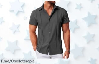 Guayabera cubana gris oscuro para hombre con descuento brutal perfecta para verano y estilo único aprovecha este ofertón de precio loco antes que se acabe compra ya