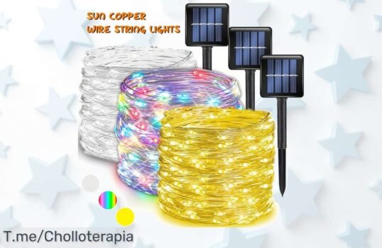 Guirnaldas solares 32m con 300 LED RGB y 8 modos para la fiesta perfecta precio loco y descuento brutal nunca visto aprovecha este ofertón único ya